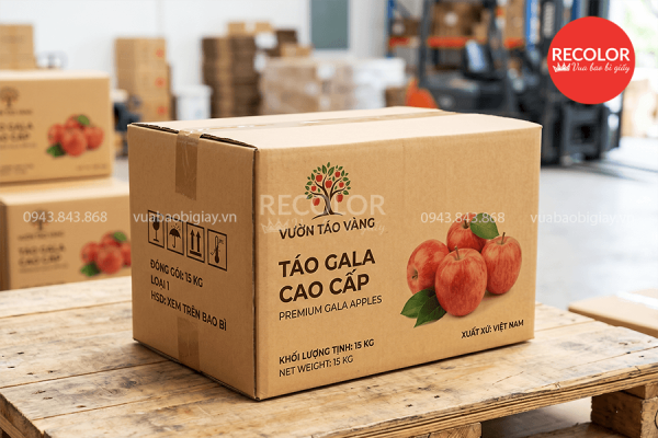Kiểu dáng thùng carton đựng táo