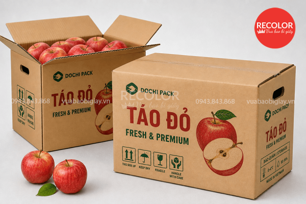 Công nghệ in ấn thùng carton đựng táo