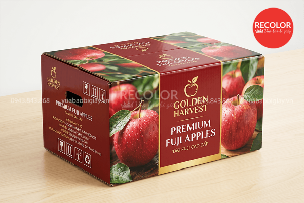 Công nghệ in ấn thùng carton đựng táo