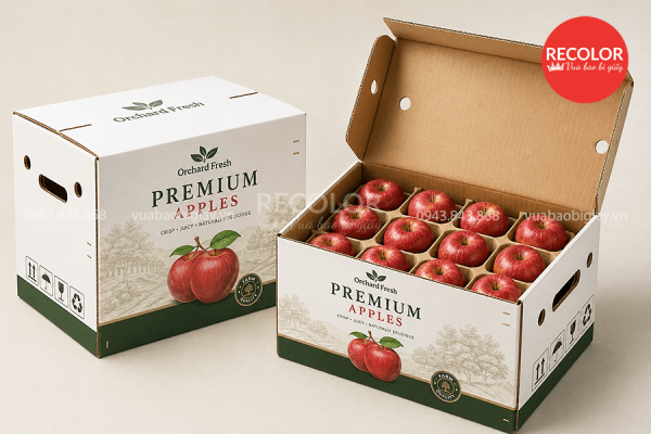Các yếu tố gia công khác trong sản xuất thùng carton đựng táo