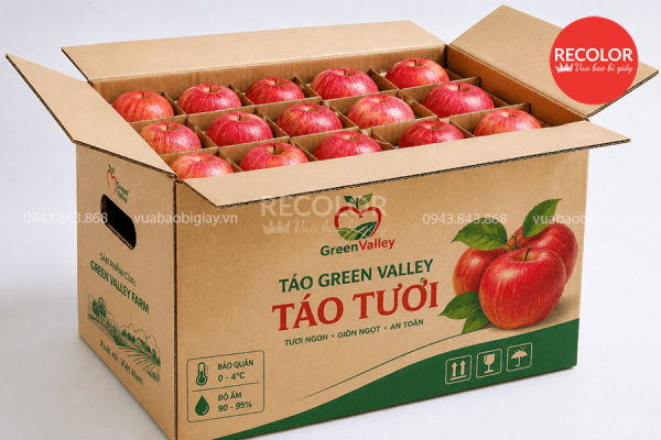 Đặc điểm của thùng carton đựng táo xuất khẩu