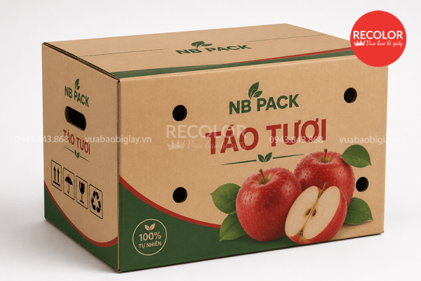 Quy cách sản xuất thùng carton đựng táo xuất khẩu