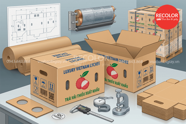 Thùng carton đựng vải xuất khẩu sản xuất và in ấn theo yêu cầu 16 Quy trình sản xuất và in thùng carton đựng vải đạt chuẩn xuất khẩu