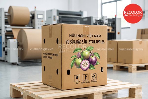 Quy trình sản xuất thùng carton đựng vú sữa xuất khẩu