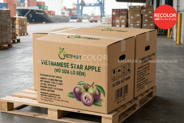 Các yếu tố đánh giá thùng carton đựng vú sữa xuất khẩu đạt chuẩn