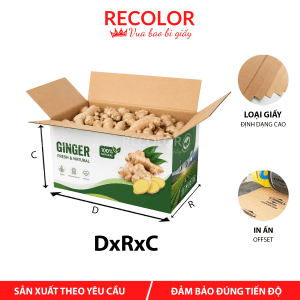 thùng carton đựng gừng tươi