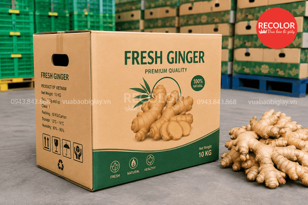thùng carton đựng gừng tươi